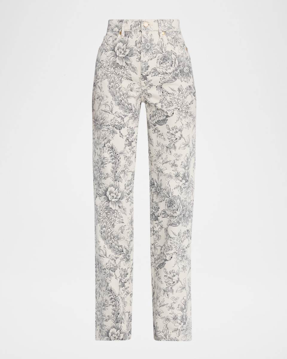 Dylan Floral Straight-Leg Jeans